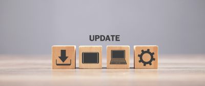 Update concept. Installing software update process